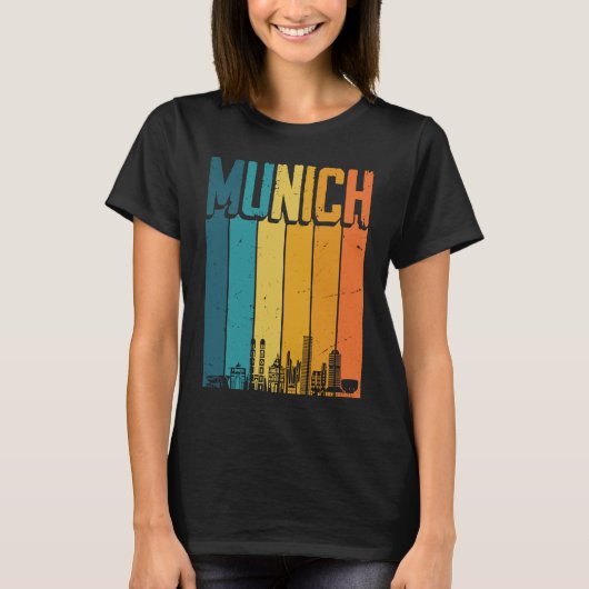 Munich Skyline Retro Souvenir München T-shirt (Voorkant)