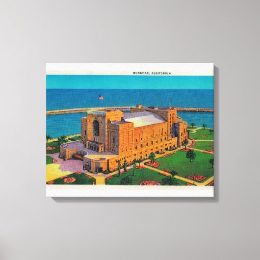 Municipal Auditorium in Long Beach, Californië Canvas Afdruk (Voorkant)