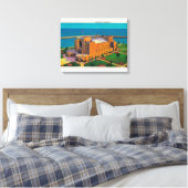 Municipal Auditorium in Long Beach, Californië Canvas Afdruk (Insitu (Slaapkamer))