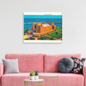 Municipal Auditorium in Long Beach, Californië Canvas Afdruk (Insitu (Woonkamer))