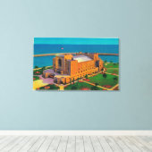 Municipal Auditorium in Long Beach, Californië Canvas Afdruk (Insitu (Houten vloer))