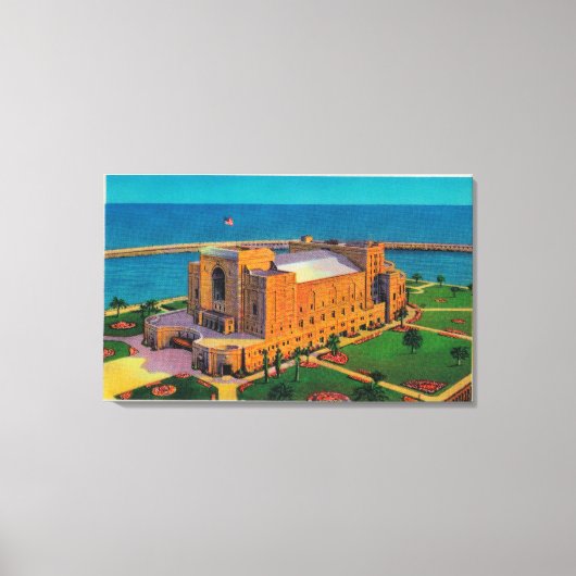 Municipal Auditorium in Long Beach, Californië Canvas Afdruk (Voorkant)