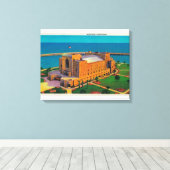 Municipal Auditorium in Long Beach, Californië Canvas Afdruk (Insitu (Houten vloer))