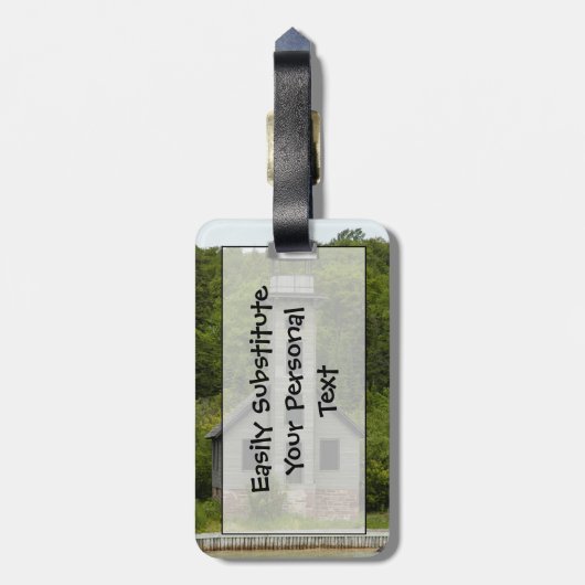 Münising Bay Michigan Lighthouse Easy ID Personal Bagagelabel