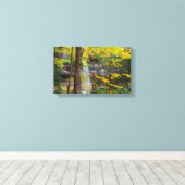 Munising-herfsten in de Herfst, Munising, Michigan Canvas Afdruk (Insitu (Houten vloer))