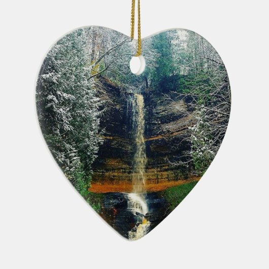 Munising Herfsten Upper Peninsula Michigan Keramisch Ornament (Rechts)