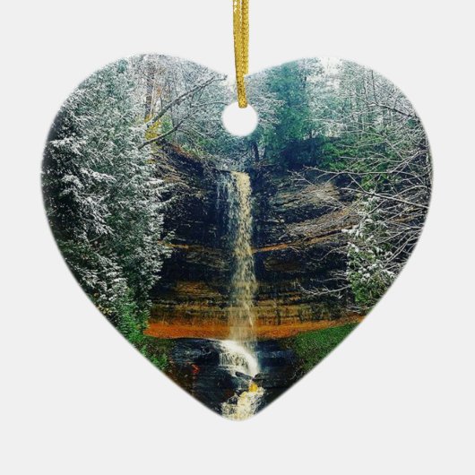 Munising Herfsten Upper Peninsula Michigan Keramisch Ornament (Voorkant)