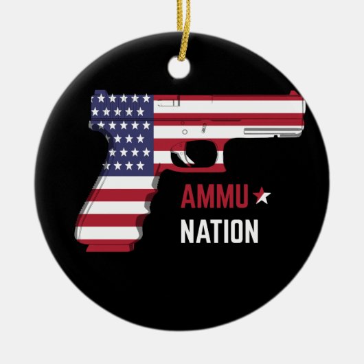 Munitie pistool Amerikaanse retro vintage Keramisch Ornament (Voorkant)