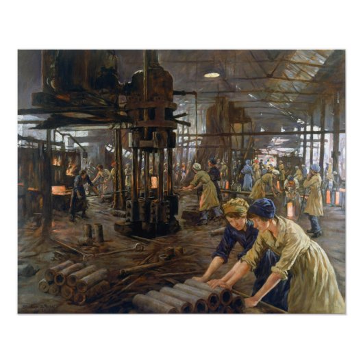 Munitions Girls 1918 in Factory World War 1 Foto Afdruk (Voorkant)