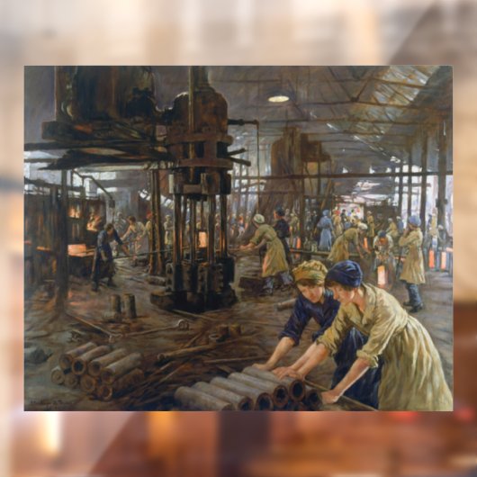 Munitions Girls 1918 in Factory World War 1 Raamsticker (Vel 2)