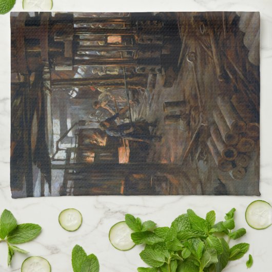 Munitions Girls 1918 in Factory World War 1 Theedoek (Gevouwen)