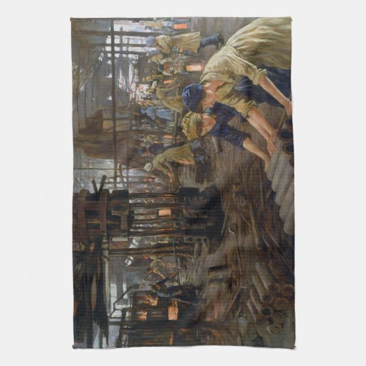 Munitions Girls 1918 in Factory World War 1 Theedoek (Verticaal)