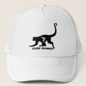 Munkey met Longboarder Tattto-ontwerp op petten (Voorkant)