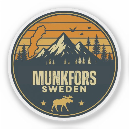 Munkfors, Zweden Sverige Sticker (Voorkant)