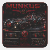Munkus auto stickers/6 sticker vel /feestje (Voorkant)