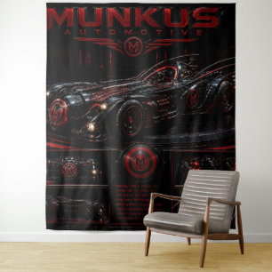Munkus automotive/night patrol wandtapijt wandkleed