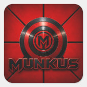Munkus embleemstickers/6 sticker vel /feestje (Voorkant)