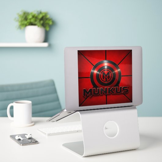 Munkus-labelsticker/League of Kings-stickers Sticker (Laptop op bureau)