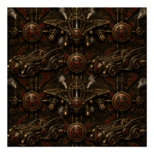 Munkus Steampunk glanzende poster/Nachtpatrouille Perfect Poster