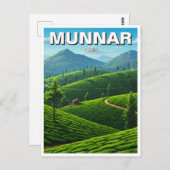 Munnar Kerala India Tea Plantation Briefkaart (Voorkant / Achterkant)