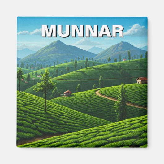 Munnar Kerala India Tea Plantation Magneet (Voorkant)
