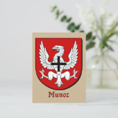 Munoz Ancestral Heraldic Shield Briefkaart (Staand voorkant)