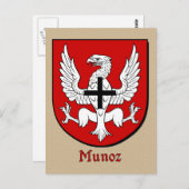 Munoz Ancestral Heraldic Shield Briefkaart (Voorkant / Achterkant)