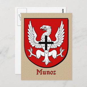 Munoz Ancestral Heraldic Shield Briefkaart