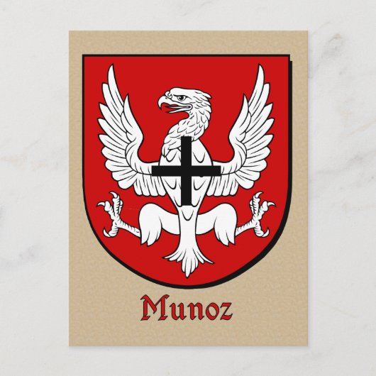 Munoz Ancestral Heraldic Shield Briefkaart (Voorkant)