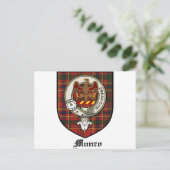 Munro Clan Crest Badge Tartan Briefkaart (Staand voorkant)