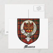 Munro Clan Crest Badge Tartan Briefkaart (Voorkant / Achterkant)