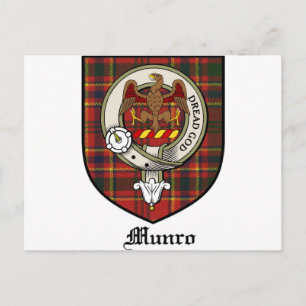 Munro Clan Crest Badge Tartan Briefkaart
