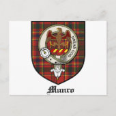 Munro Clan Crest Badge Tartan Briefkaart (Voorkant)
