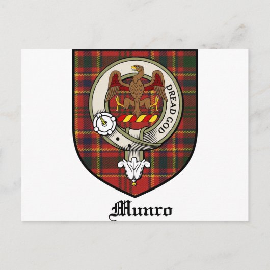 Munro Clan Crest Badge Tartan Briefkaart (Voorkant)