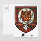 Munro Clan Crest Badge Tartan Briefkaart (Voorkant / Achterkant)
