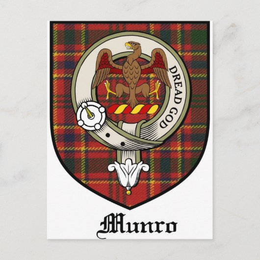 Munro Clan Crest Badge Tartan Briefkaart (Voorkant)