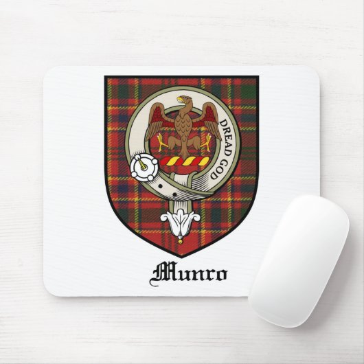 Munro Clan Crest Badge Tartan Muismat (Met muis)