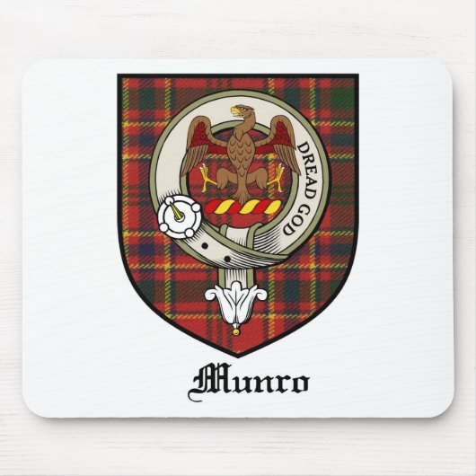 Munro Clan Crest Badge Tartan Muismat (Voorkant)