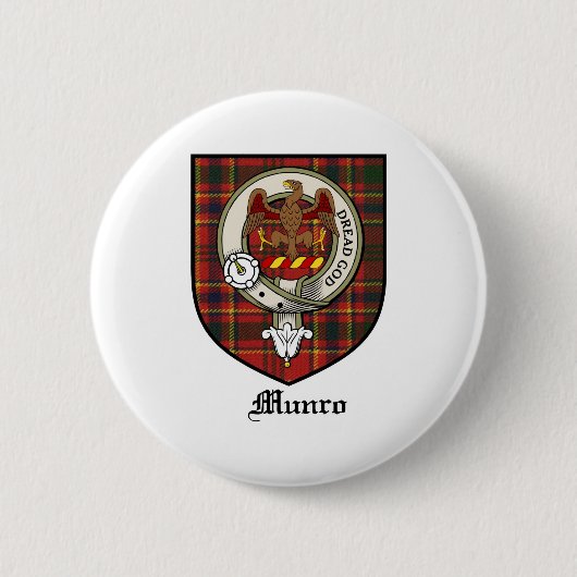 Munro Clan Crest Badge Tartan Ronde Button 5,7 Cm (Voorkant)
