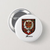 Munro Clan Crest Badge Tartan Ronde Button 5,7 Cm (Voorkant /achterkant)