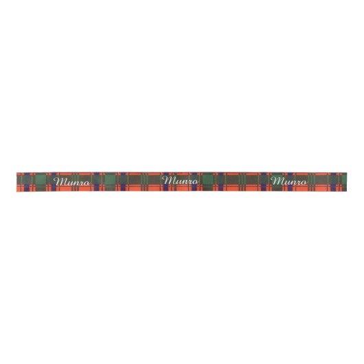 Munro clan Pset Scottish tartan Satijnen Lint (Voorkant)