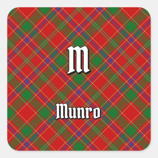 Munro Clan Tartan Vierkante Sticker (Voorkant)