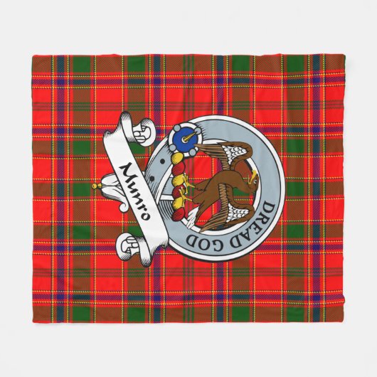 Munro Modern Clan badge Tartan Pset Fleece Deken (Voorkant (Horizontaal))