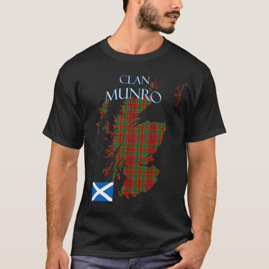 Munro Scottish Clan Tartan Schotland T-shirt (Voorkant)