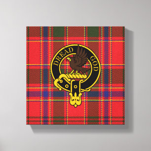 Munro Scottish Crest en Tartan Canvas print