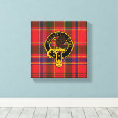 Munro Scottish Crest en Tartan Canvas print (Insitu (Houten vloer))
