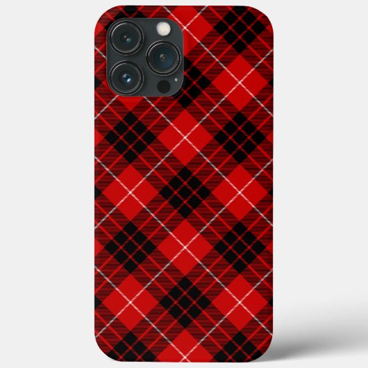 Munro tartan red black plaid Case-Mate iPhone case (Achterkant)