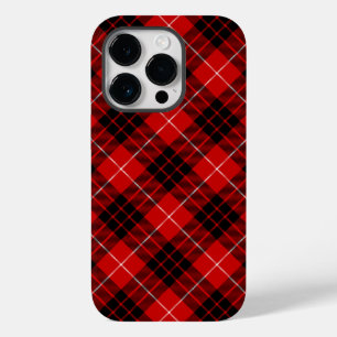 Munro tartan red black plaid Case-Mate iPhone 14 pro hoesje