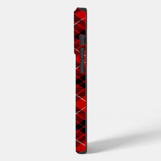 Munro tartan red black plaid Case-Mate iPhone case (Achterkant / Links)