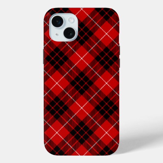 Munro tartan red black plaid Case-Mate iPhone case (Achterkant)